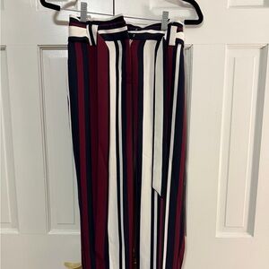 Express Striped High Rise Ankle Pants